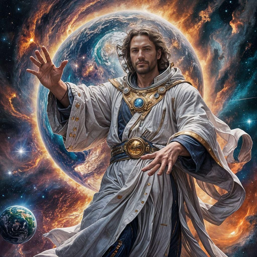 Giant Man Creates Earth: Fantasy Concept Art