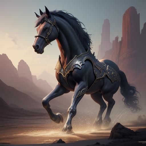 Fantastical Horse in Detailed Matte Painting