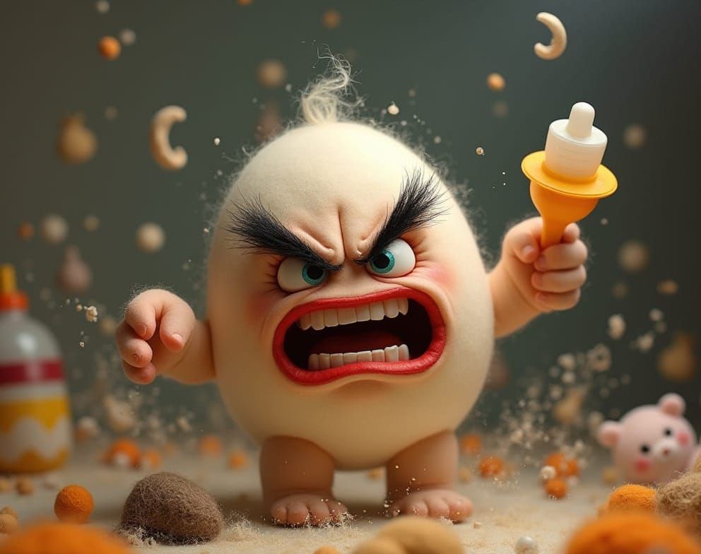 Angry Egg Baby: Felted Tantrum