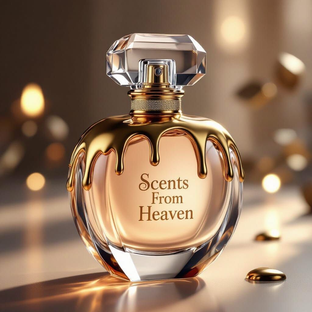 Cherry Perfume Bottle with Gold Drizzle - Scents From Heaven