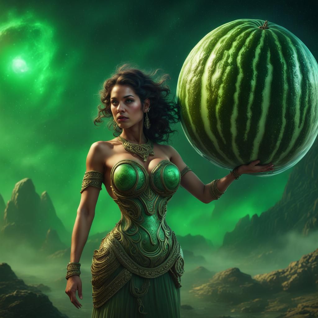 Orion Woman with Giant Melons: Detailed Digital Art