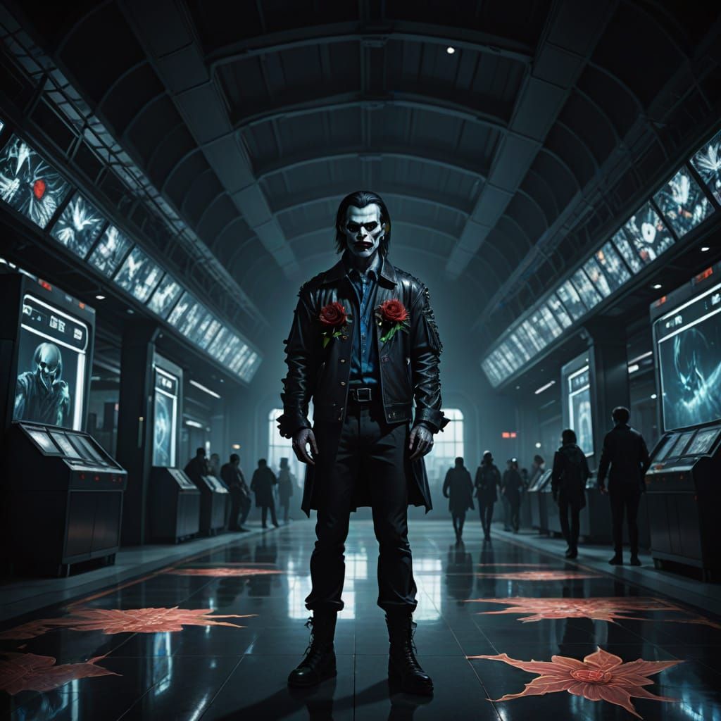 Vampire in Airport Gothic Surrealism