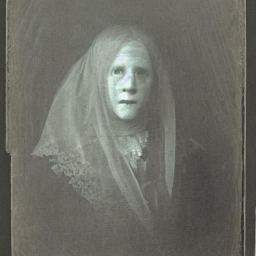 Eerie Transparent Ghost Portrait with Misty Aura