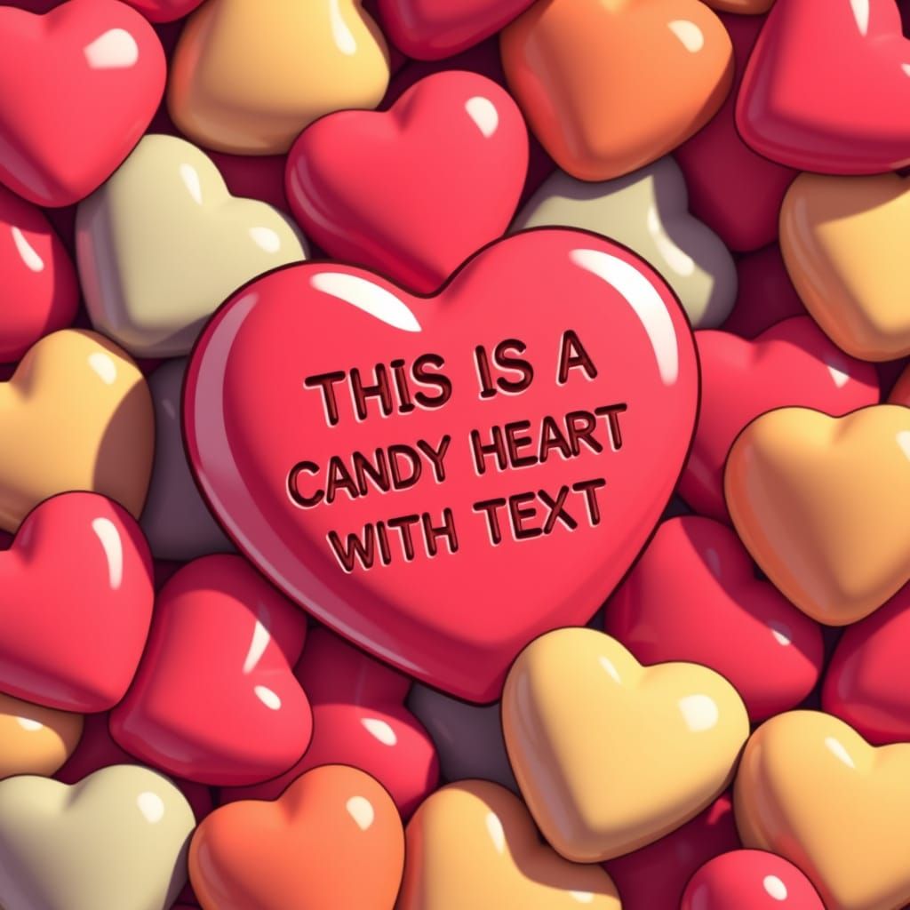 Vibrant Cartoon Candy Heart in a Pack of Colorful Treats