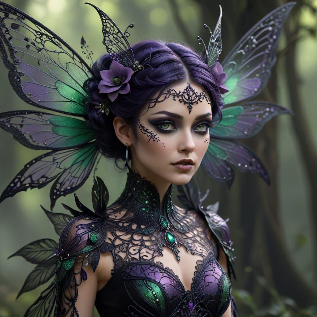 Ethereal Fairy in Whimsical Haute Couture Fashion