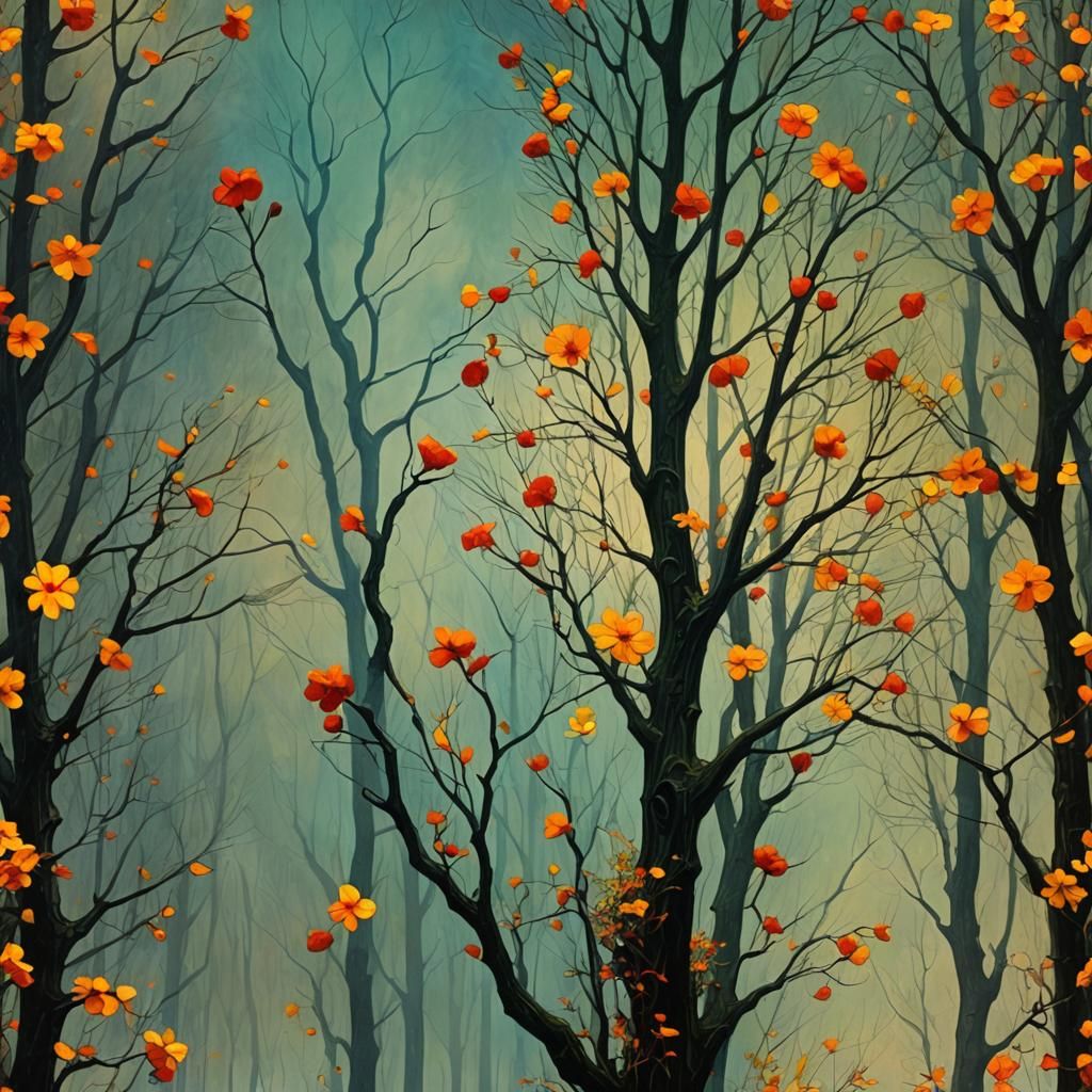 Beksiński-Inspired Surrealism with Afremov Palette