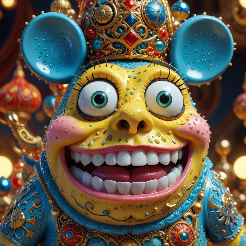 Surrealism in Dreamlike Detail: Mickey Mouse and Ali Baba Me...