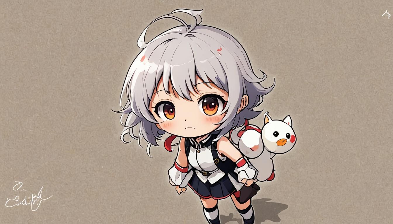 Anime Chibi Character in Manga Style