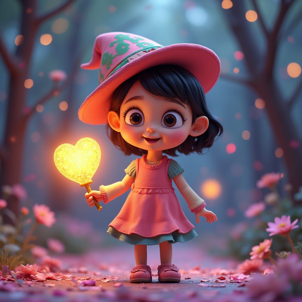 Sunny Teacher with Magical Caracol in Colorful 3D Style