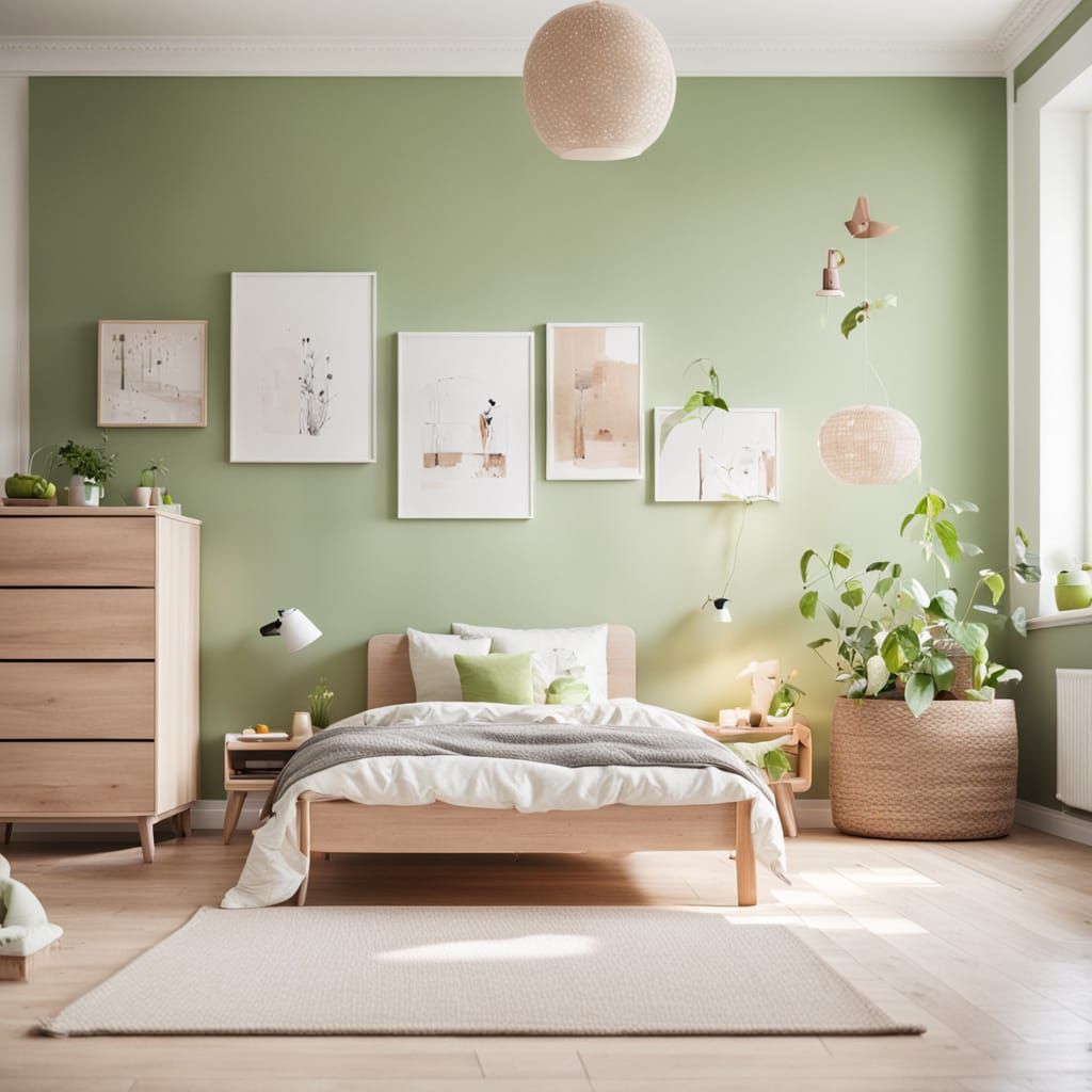 Scandinavian Style Children's Bedroom with Pastel Decor