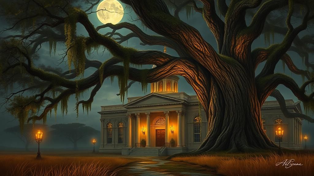 Moonlit Savannah Church in Opulent Style