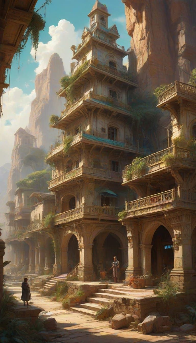 Vibrant Time-Slip Adventures Retro Poster in Turquoise and O...