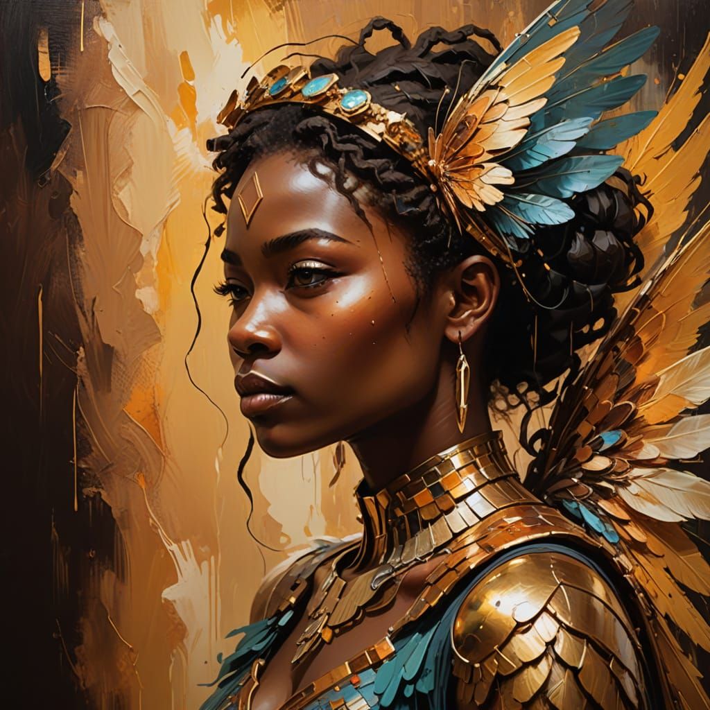 Regal Fairy in Afrofuturistic Elegance