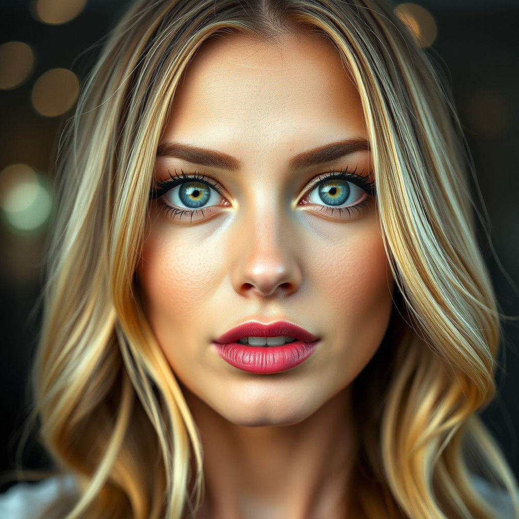 Composite Portrait with Green Eyes and Blonde Hair