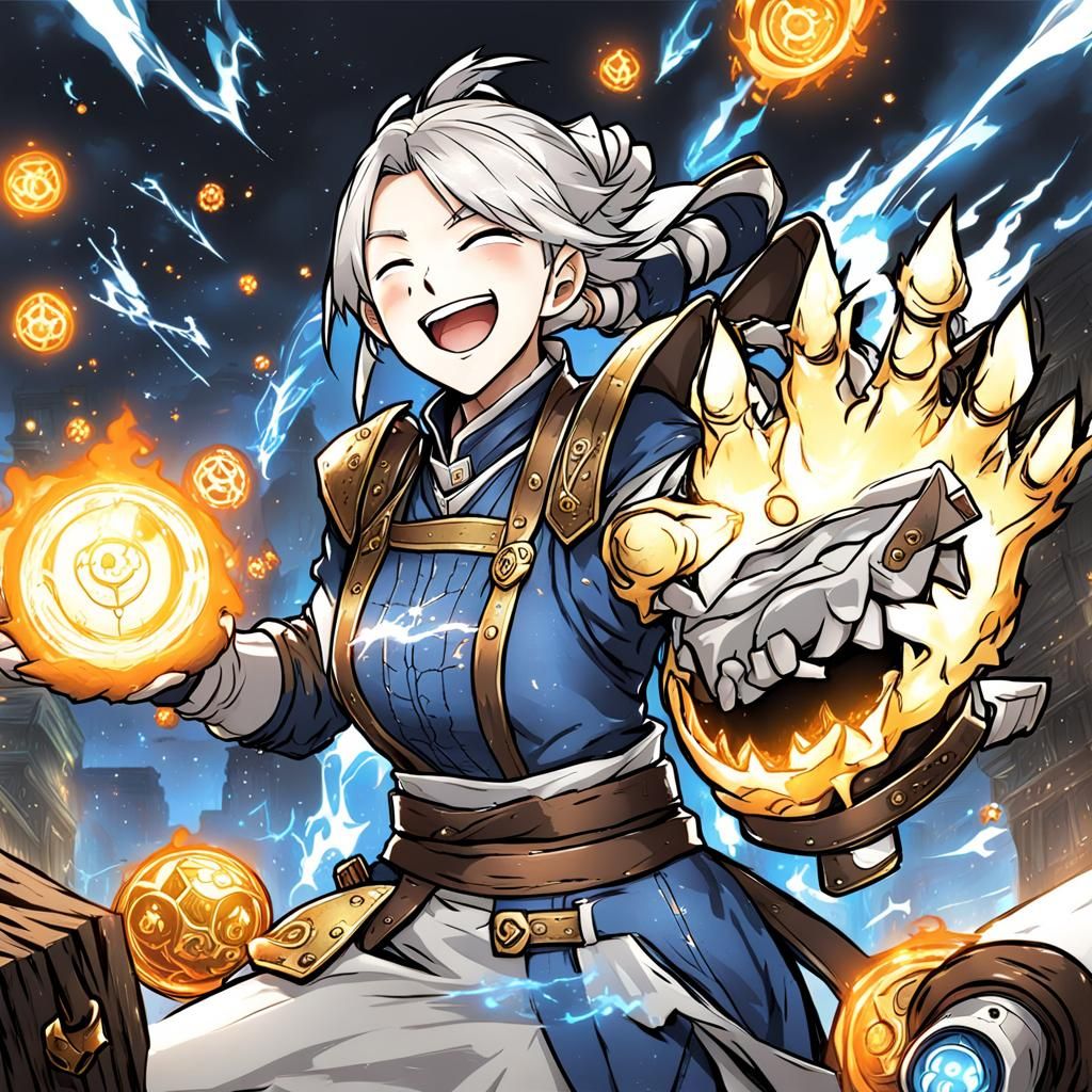 Laughing Happy Face in Anime Style