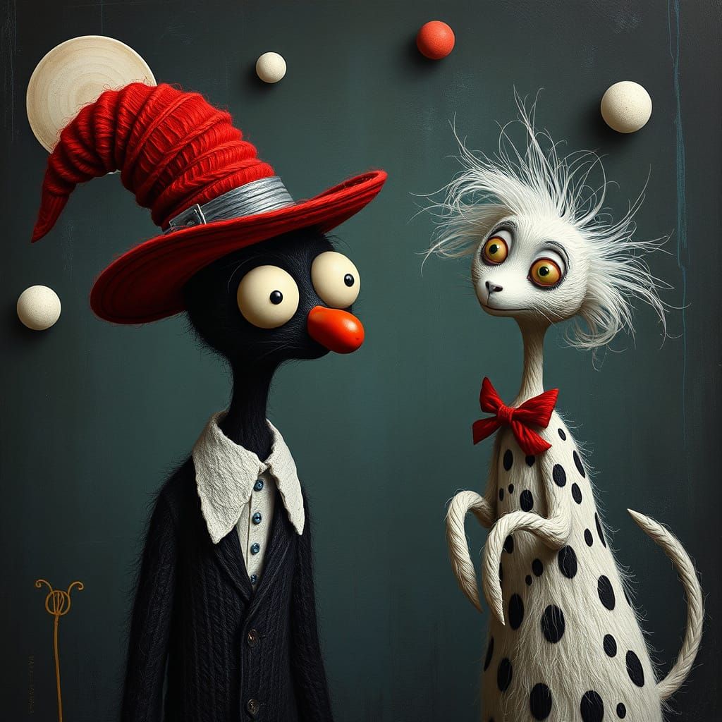 Whimsical Samoyed Portrait in Vibrant Digital Art