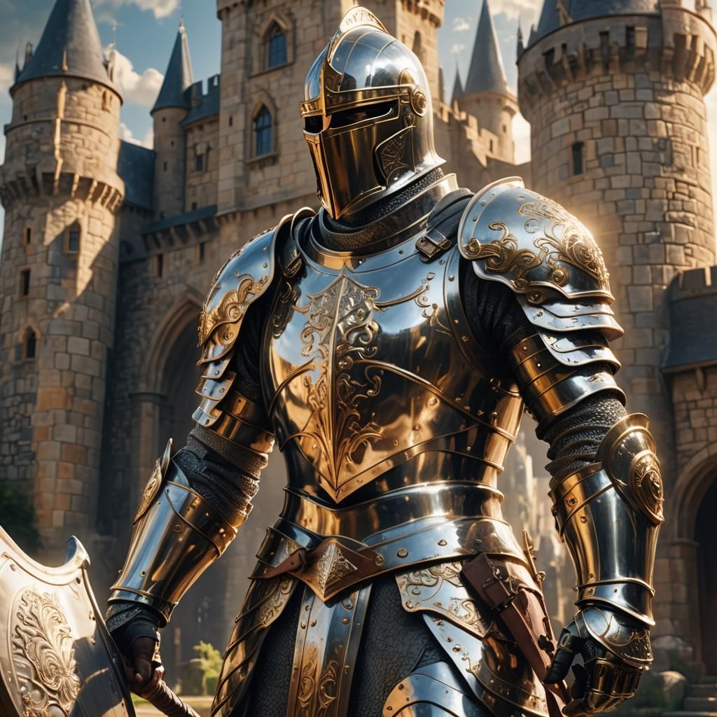 Heroic Knight in Shining Armor Digital Art