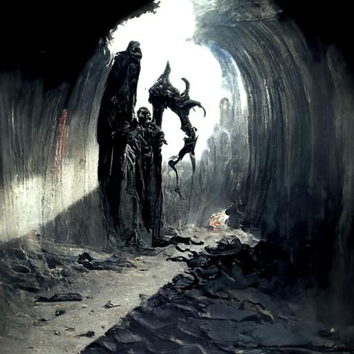 The Entrance to Hell: A Gothic Horror Illustration
