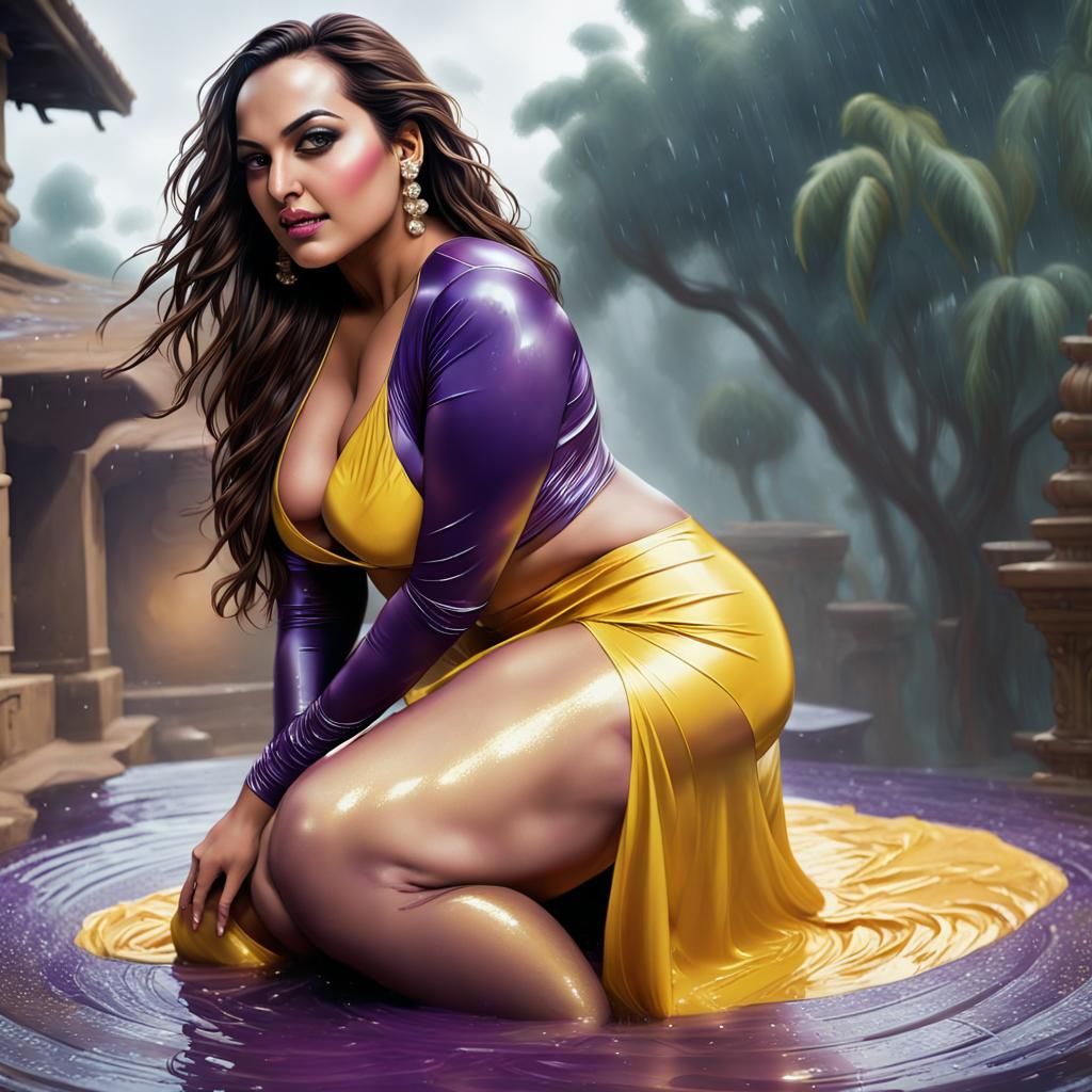 Curvy Indian Goddess in Dark Fantasy Art Style