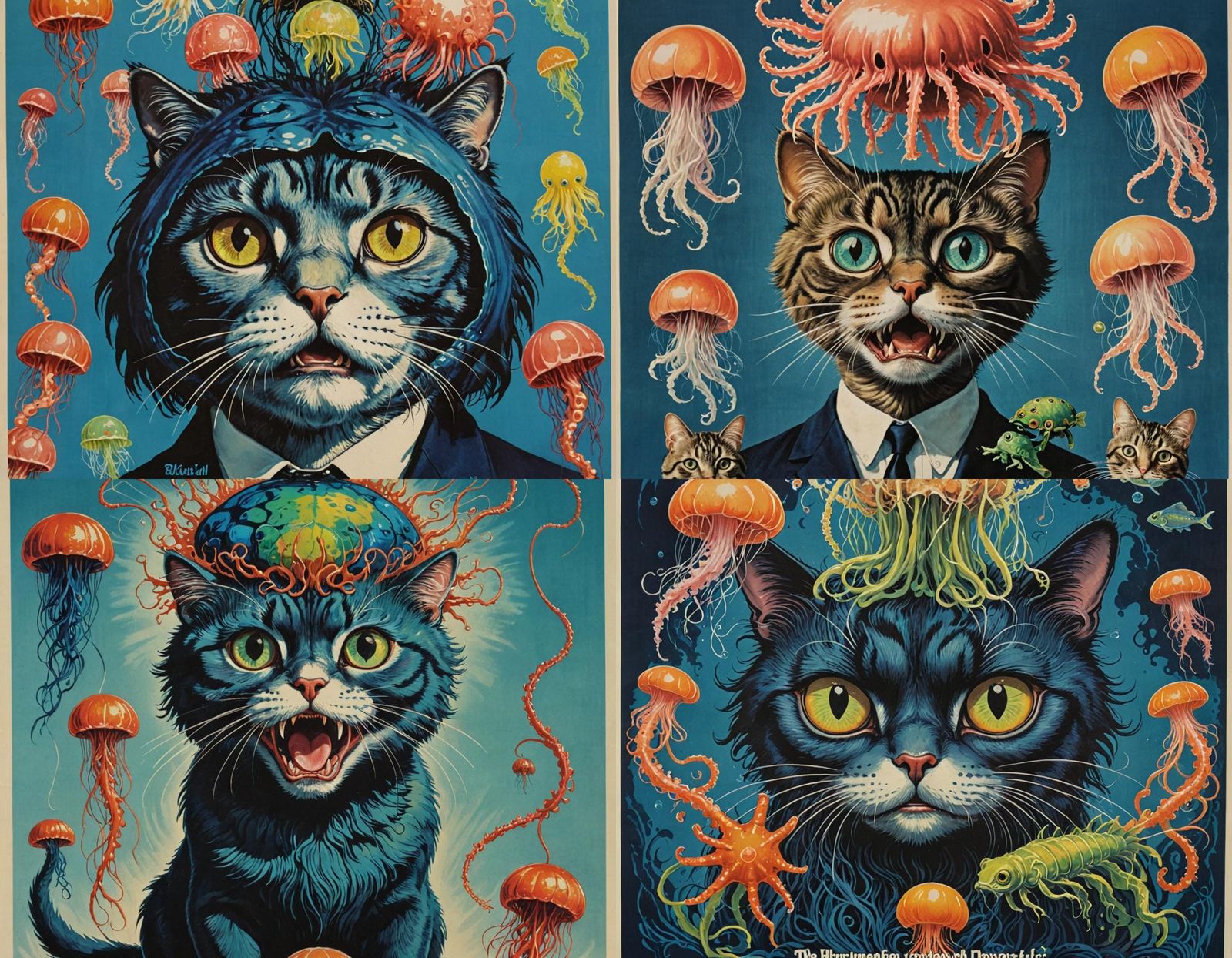 Blubbery Hybrid Terror in 1960s Movie Poster