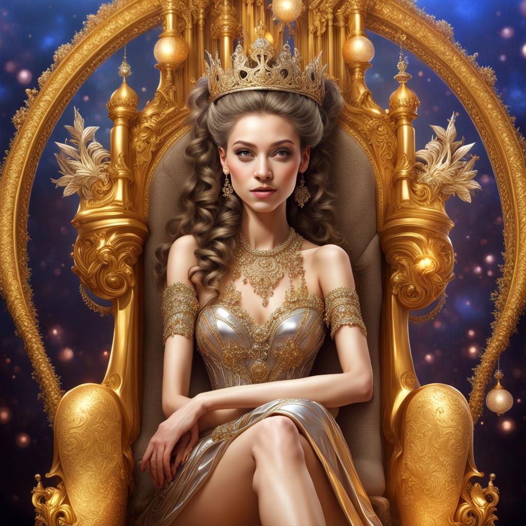 Beautiful Princess on Throne in Photorealistic 8K