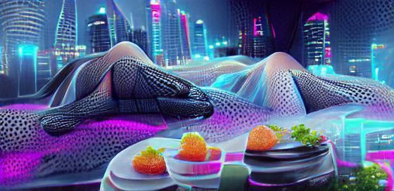 Fishnets and Caviar in Synthwave Sci-Fi