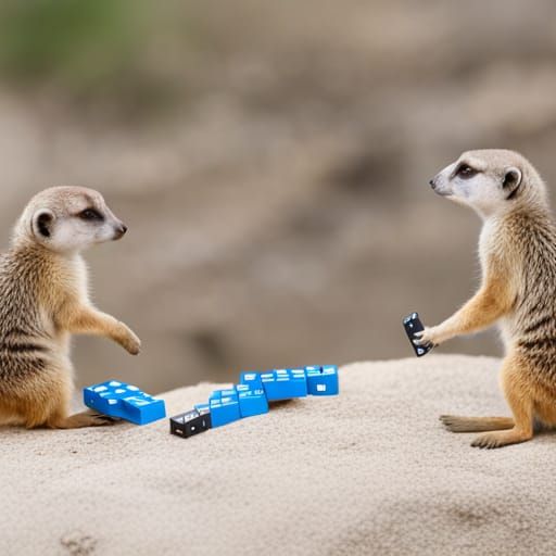 Meerkats Enjoying a Dominoes Game