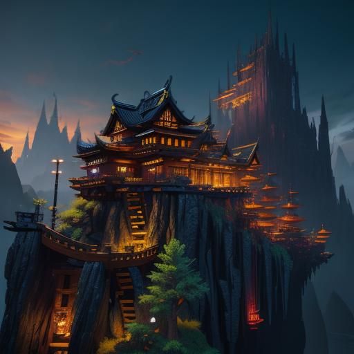 Detailed Ninjago Matte Painting in Deep Color