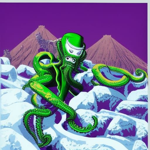 Cthulhu Shovels Snow: Cinematic Album Art