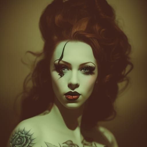 Desirable Vixen Siren as Sinister Pinup Model