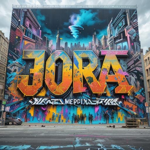 JORA Paints Vibrant Metropolis with Aerosol Art