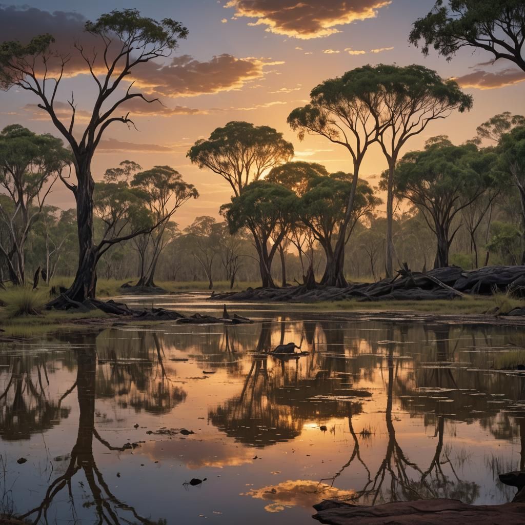Kakadu Sunset: Australian Outback Wildlife and Flora