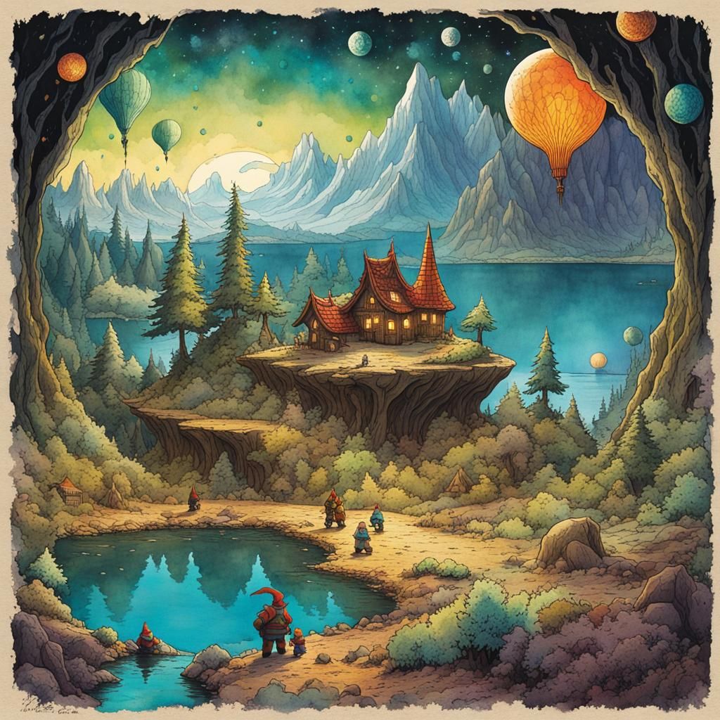 Gnome Underground Village with Reverse Gravity