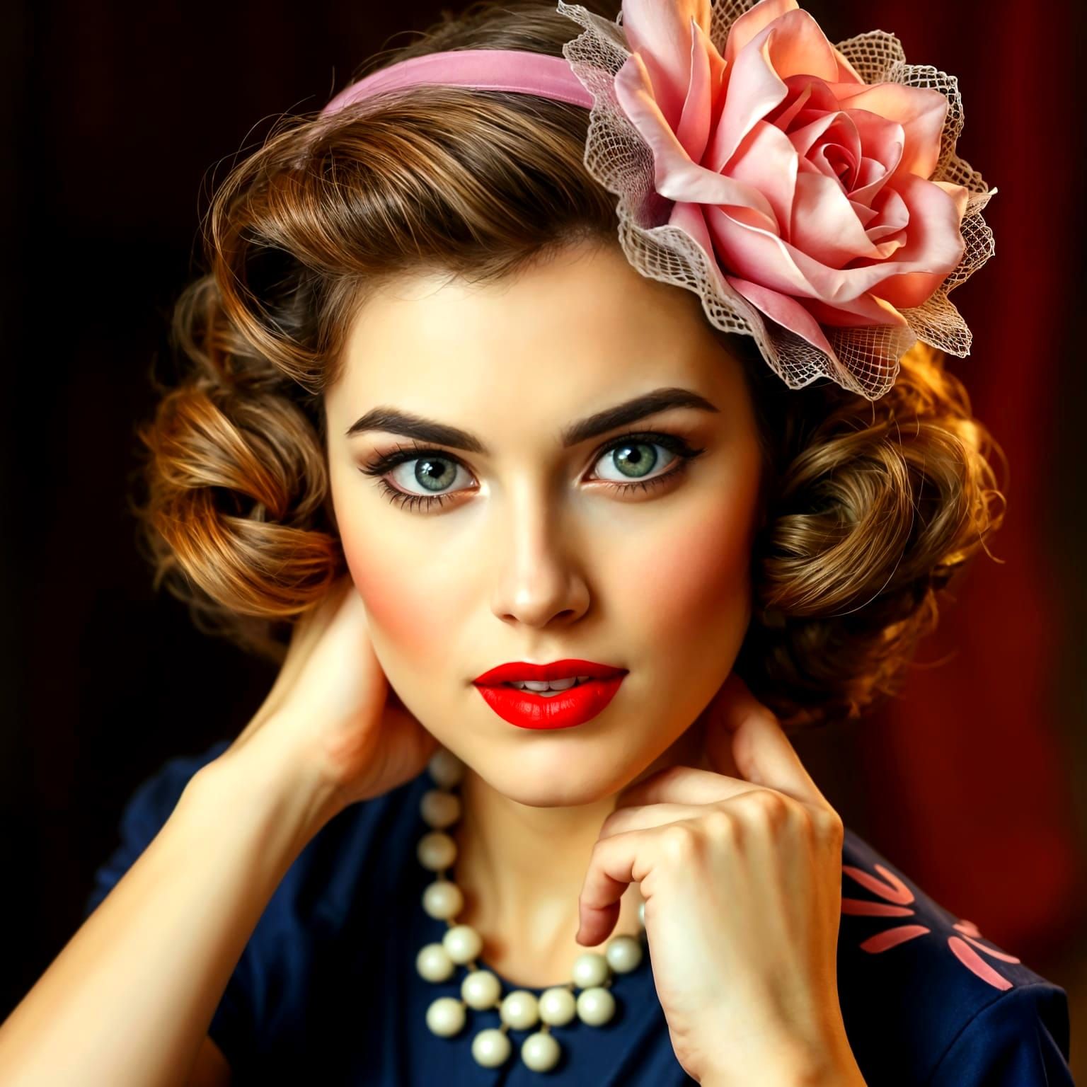 Vintage Coquette in Chromolithography Style