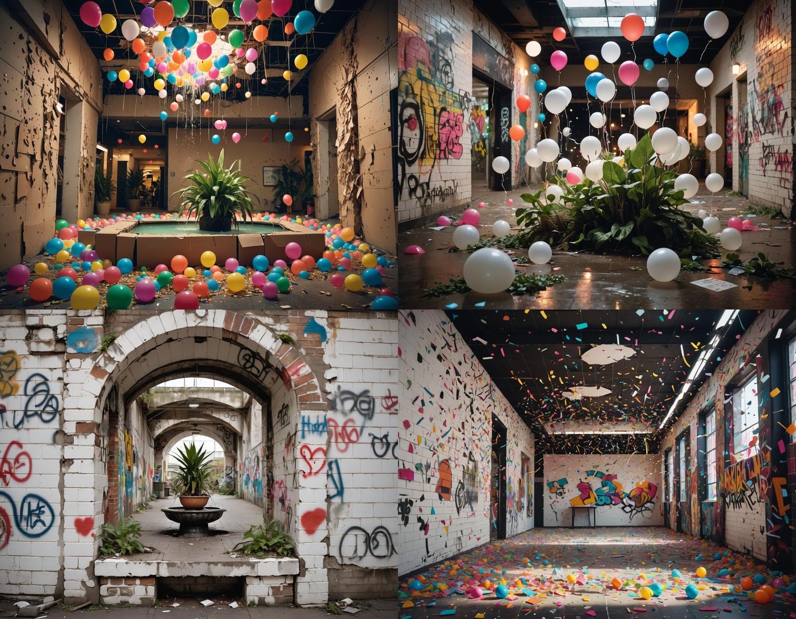 Surreal Birthday Party in Abandoned Mall