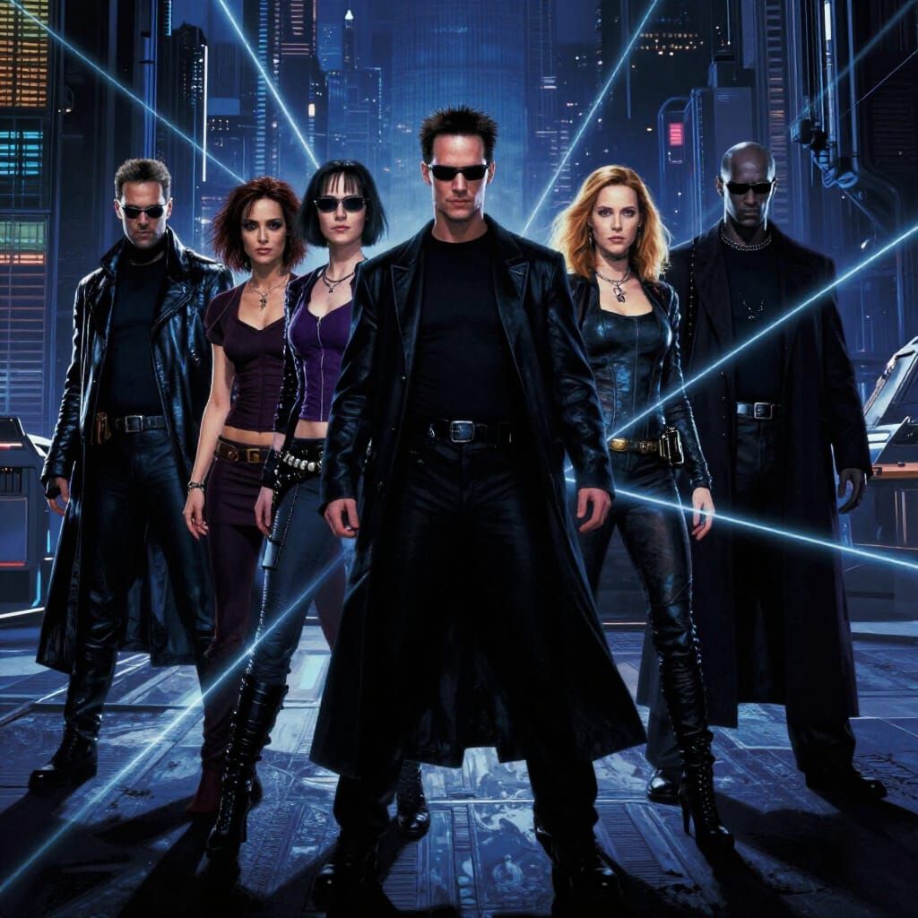 Matrix Reloaded Characters in Cyberpunk Lobby