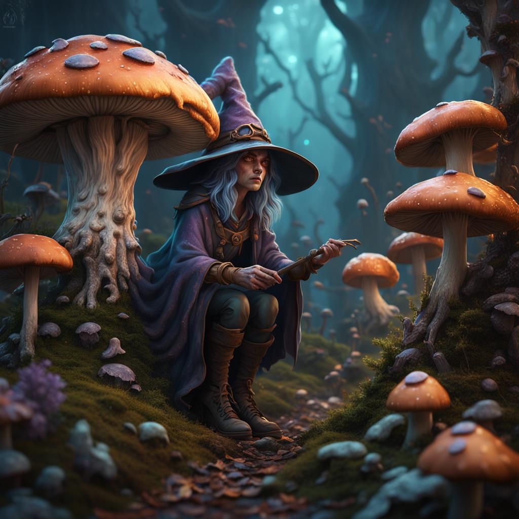 Mushroom Witch Fantasy Concept Art