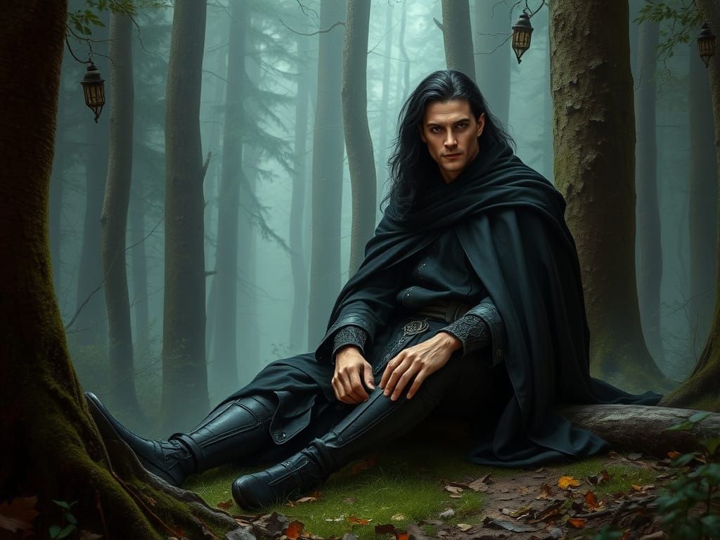 Ethereal Van Helsing in Medieval Forest