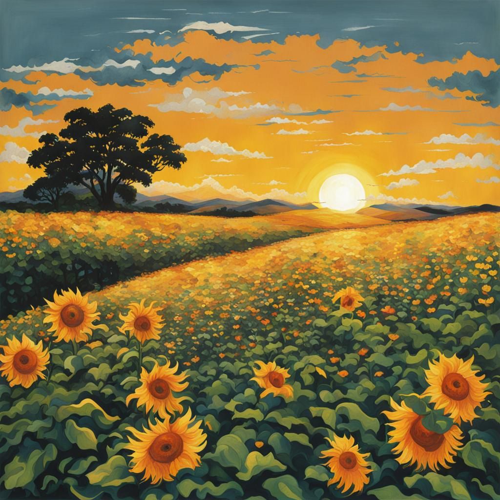 Radiant Sun Dominates the Horizon