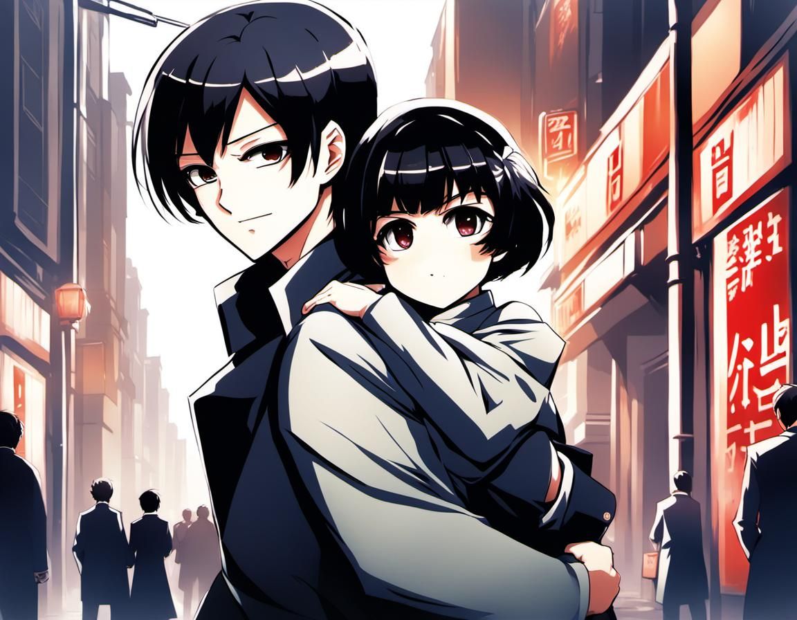 Anime-Style Mafia Lady Carried by Bodyguard