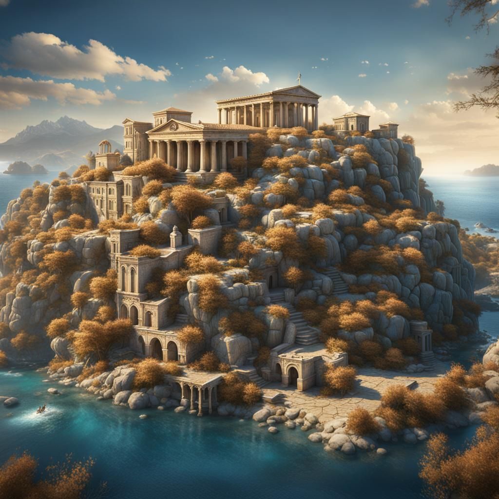 Detailed Greece Matte Painting in Unreal Engine 5