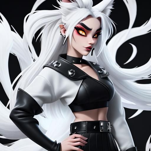 Striking Kitsune with Emo Style and Fox Features