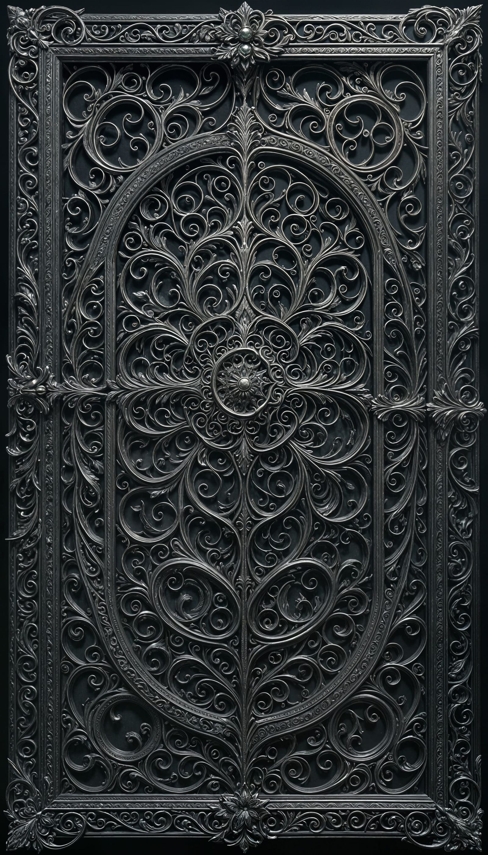 Dark Opalescent Filigree Graffiti in Digital Art