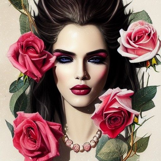 Androgynous Goddess Portrait in Decadent Digital Art