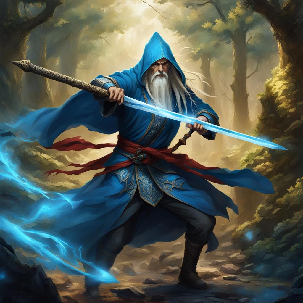Elven Monk with Spear: Fantasy Concept Art