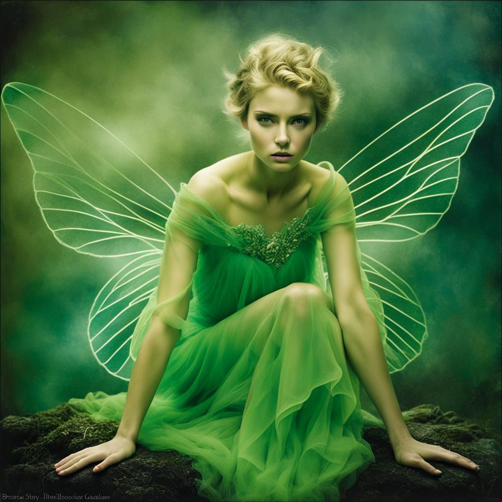 Tinkerbell in Dark Cyberpunk Anime Style