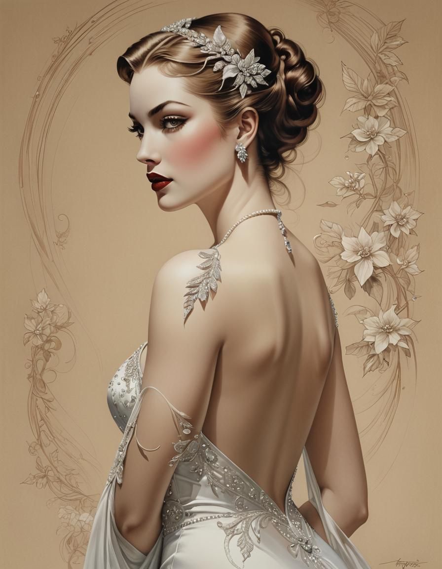 Sensual Woman in Diaphanous Fabric: Surreal Art