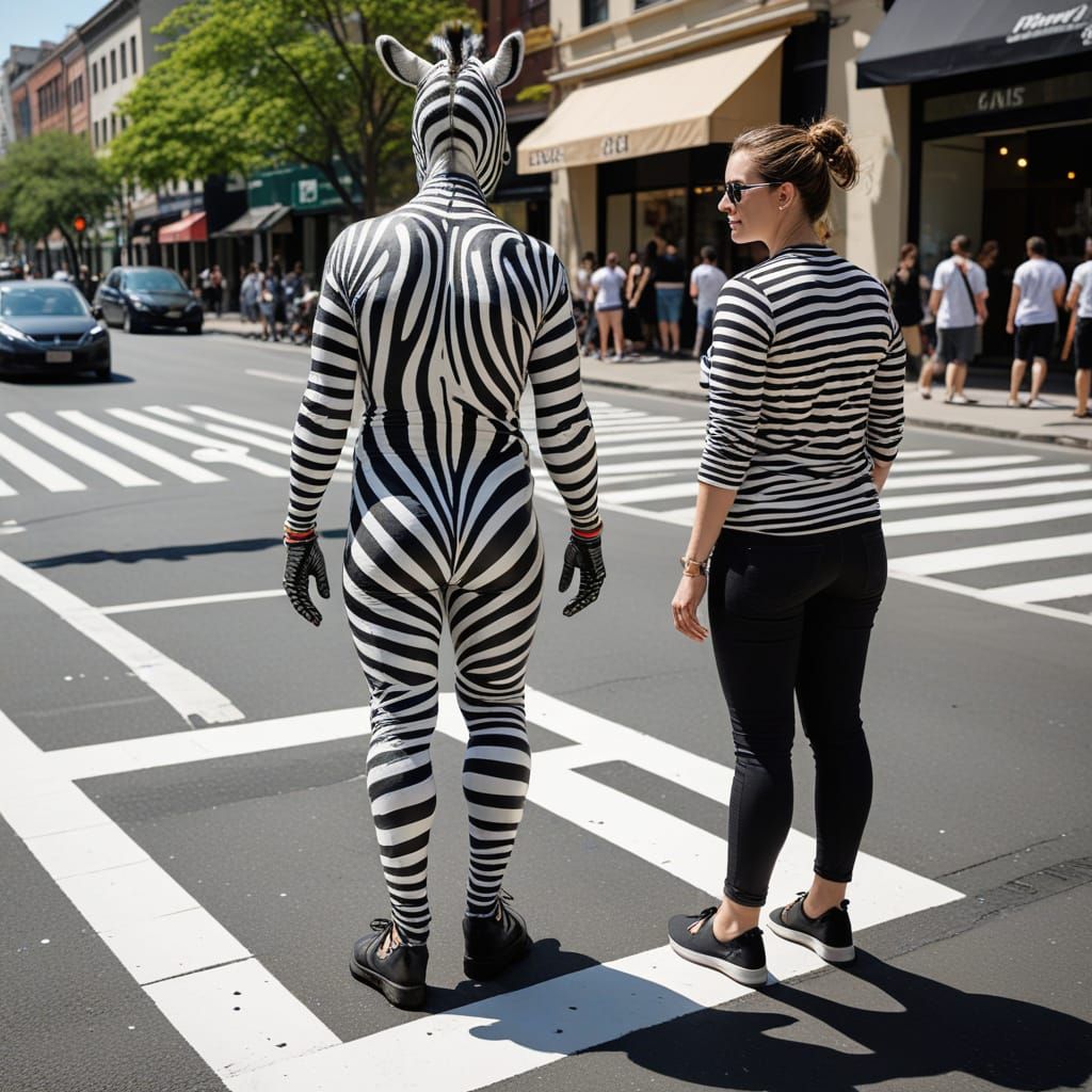 Street Artist Paints Pedestrian Crosswalk in Playful Zebra S...
