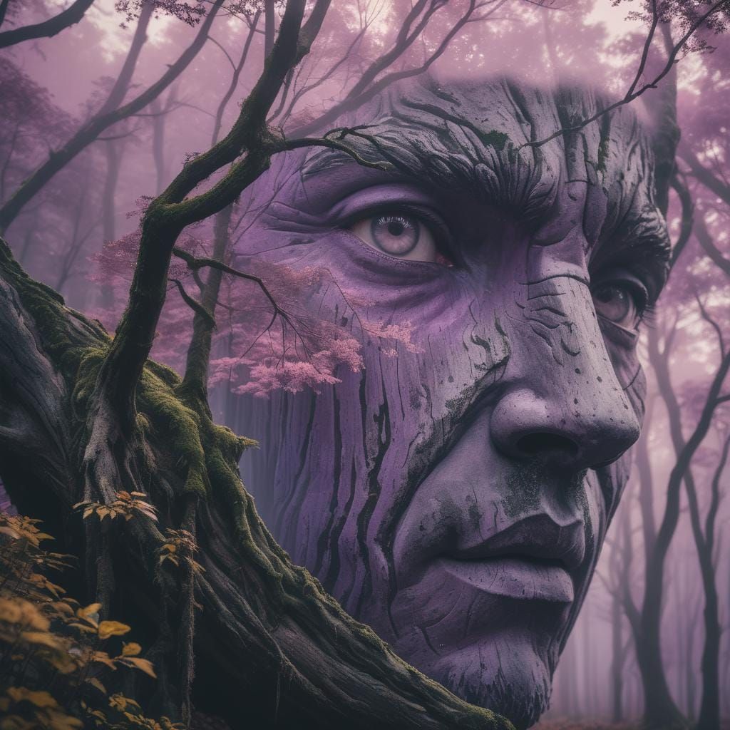 Cinematic Landscape with Trees in Pastel Colors