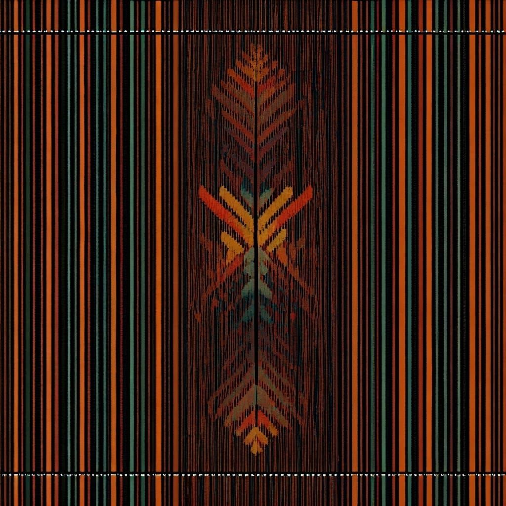 Colorful Indigenous Tapestry in Folk Art Style